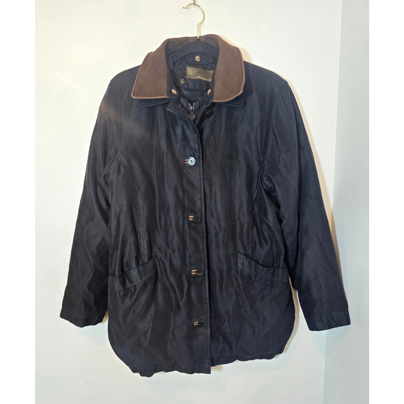 RFT Rainforest Mens Dark Brown Jacket Coat Removable Liner Quilted Size Medium - Picture 1 of 12